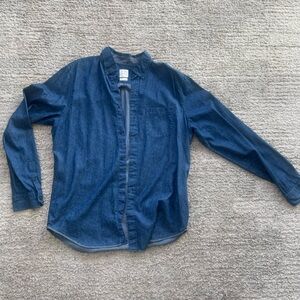 GAP Men's Dark Blue Casual Shirt